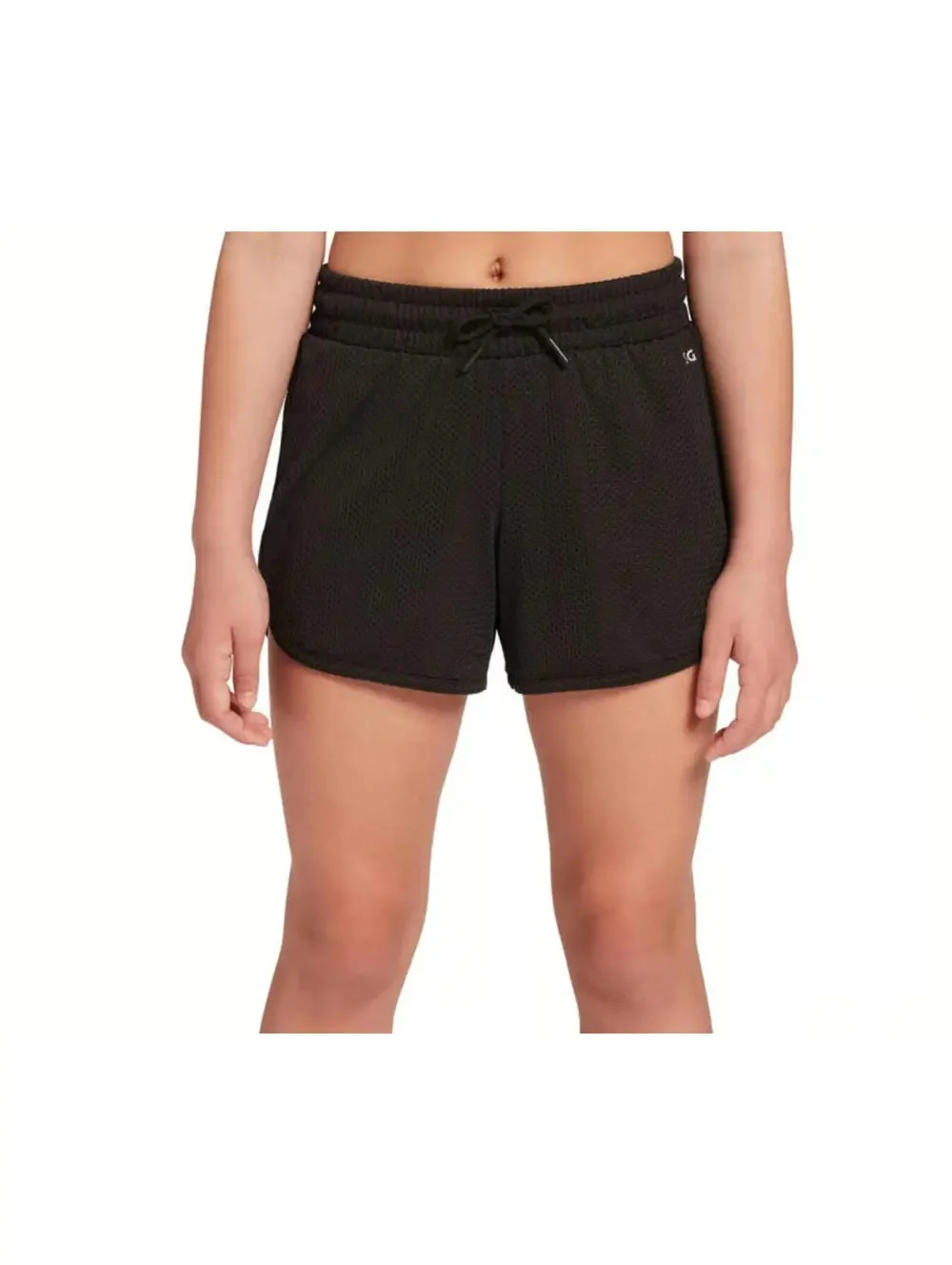 (C63) DICK'S Sporting Goods Girls XS Mid-Rise Mesh Athletic Shorts Pure Black